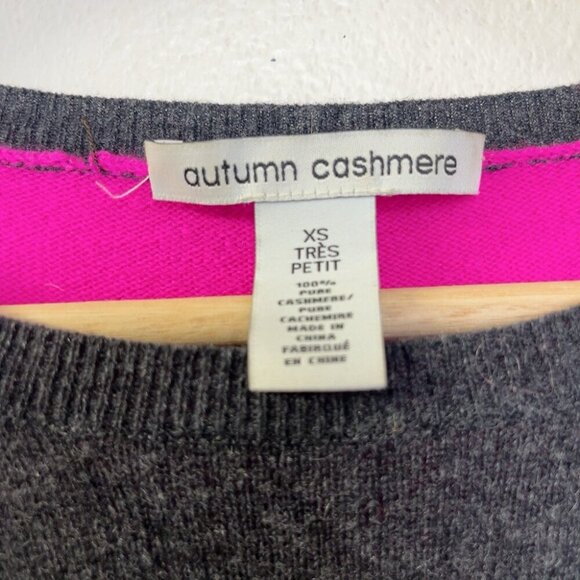 Autumn Cashmere Mens Xsmall Crew Neck Pink Grey Sweater - Picture 9 of 12